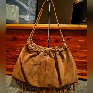 EL PORTAL Suede and leather bag